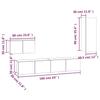 4 piece TV cabinet set smoked oak effect particleboard