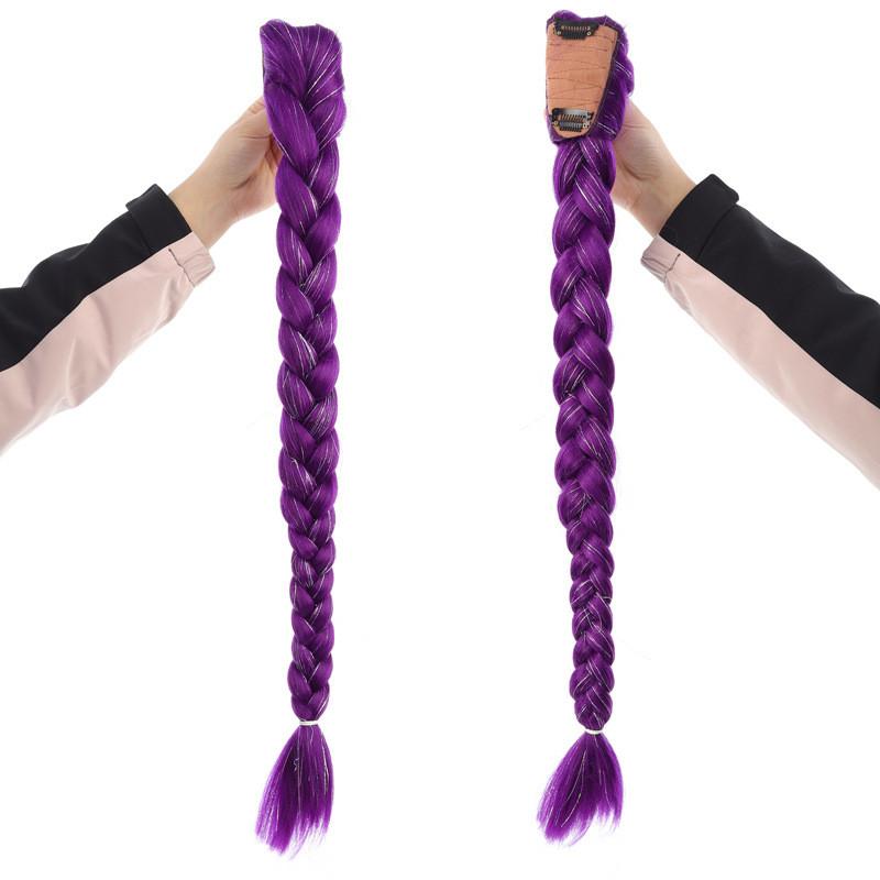 66cm Fioletowy Peruka Kpop Łowcy Demonów Rumi Długi Kucyk Peruki Cosplay