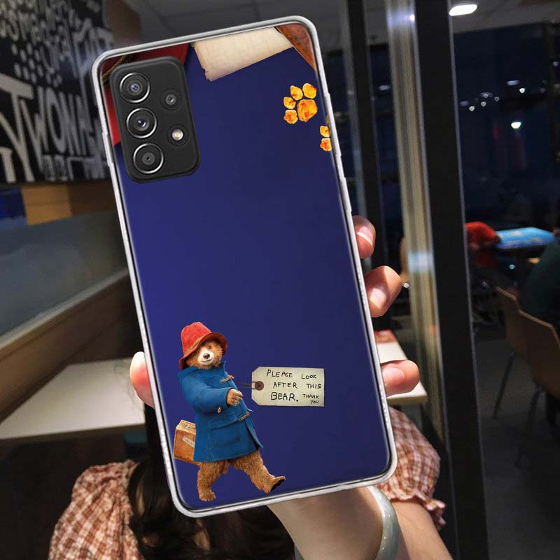 Cute P-Paddington Bear Phone Case for Samsung A54 A57 A37 A17 A14 A15 A12 A24 A34 A55 A35 A25 A52S A07 A05S A04S A22 A32 A72 Gal