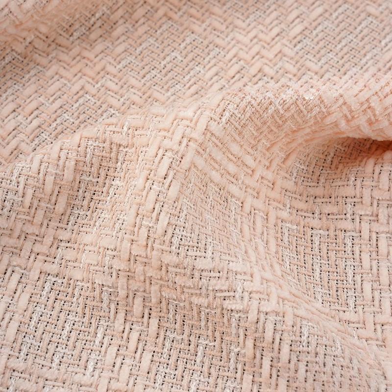 Woolen Tweed Plaid Chenille Fabric Woven Small Fragrant Fabric DIY Elegant Fashion Coat Skirt Designer