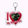 Pfp Sephiroth Acrylic KeyChain Pendant Key Ring I Love My Boyfriend Girlfriend Pink Heart Keyring for Bag Pendant Jewelry Gifts