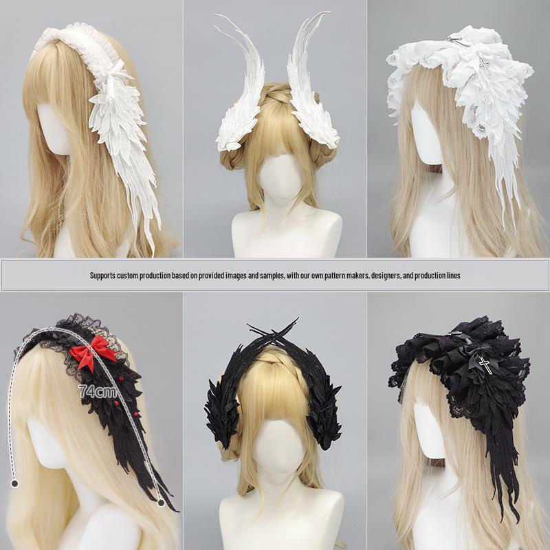 Gothic Angel Wings Headband - Punk Lolita Harajuku Style