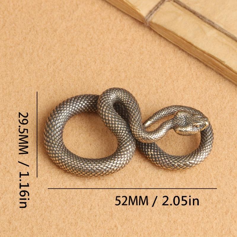 3pcs Antique Brass Snake Tea Pet Ornament Small Copper Desk Decor Chinese Brass Craft Decoration.