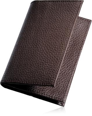 Shitamachi Business Card Holder for Genuine Leather Wide Large Grained Shrink Leather [Tokyo Kobo] Men, [Easy-to-use Type] Capacity, (brown)