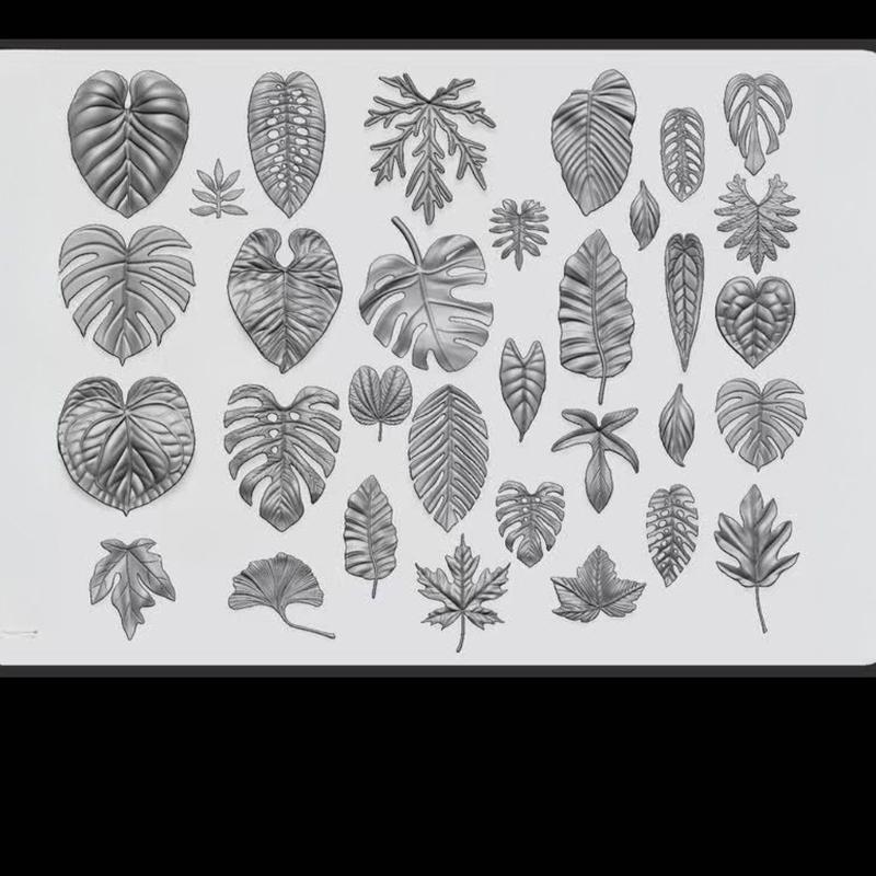 Flexible Nails Mold Leaf/Bird Shape Nails Art Template Moulds Silicone Texture Suitable for Beauticians and Art Learners