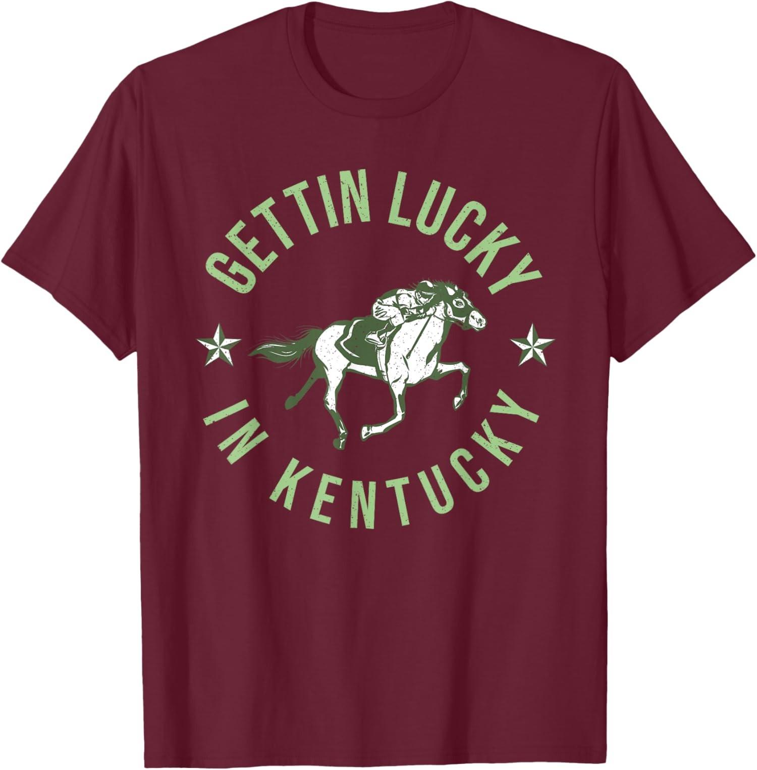 Derby Vintage Getting Lucky In Kentucky Horse Racing Unisex T-Shirt S разноцветный