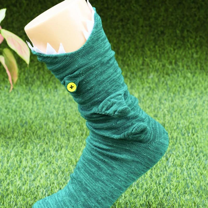 1 Pair  New Knitted Crocodile Socks Autumn Winter Women Cute Cartoon Floor Warm Socks Christmas Funny Socks Breathable