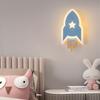 Cartoon LED Rocket Wall Lamp Modern Eye Protection  Passageway Study Bedside Star Rocket Wall Lamp for Kid Room Easy To Install