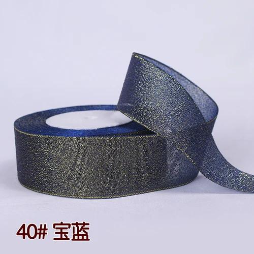25Yards 40mm Glitter Ribbon Crafts Bow Handmade Gift Wrap Flower Hair Accessories Gift Baking Packaging Color DIY Decorative