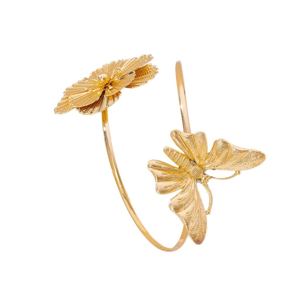 

Statement Butterfly Flower Adjustable Arm Cuff Bangle Upper Armband Women Summer Beach Jewelry Accessories