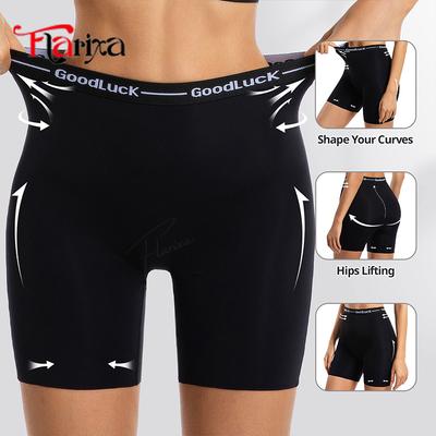 Shorts de Segurança em Seda Gelo Feminino Cintura Alta Anti Assaduras Coxa Calcinha Calça Invisível Sob o Vestido Yoga Boxer Preto