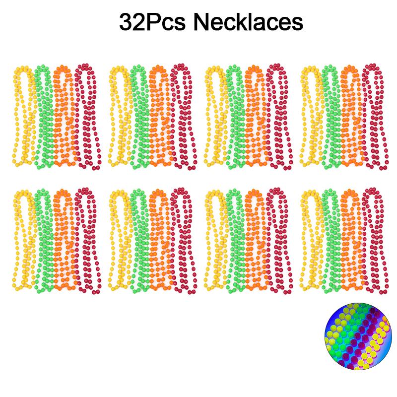 4-32 Stück Fluoreszierende UV Neon Halskette Armband Schwarzlicht Leuchten Party Dekoration Kinder Geschenk Geburtstag Hochzeit Halloween Foto Requisiten