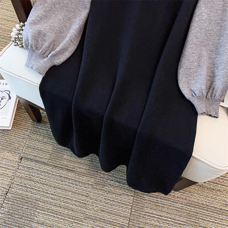 Plus Size Women's Loose Long Sweater Dress, Bust 150/160 cm, Fits 200-350 lbs, Style 8029