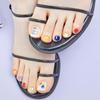 Party & Bold Pedicure Nail Stickers - 37 Self-Adhesive Tips, Vibrant Neon & Graphic Prints, Quick 5-Min Pedicure