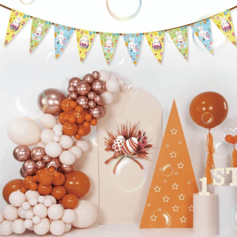 Kaninchen Karotten Muster Hase Wimpelkette Osterdeko Hängendes Banner Osterdekoration Heimdekoration