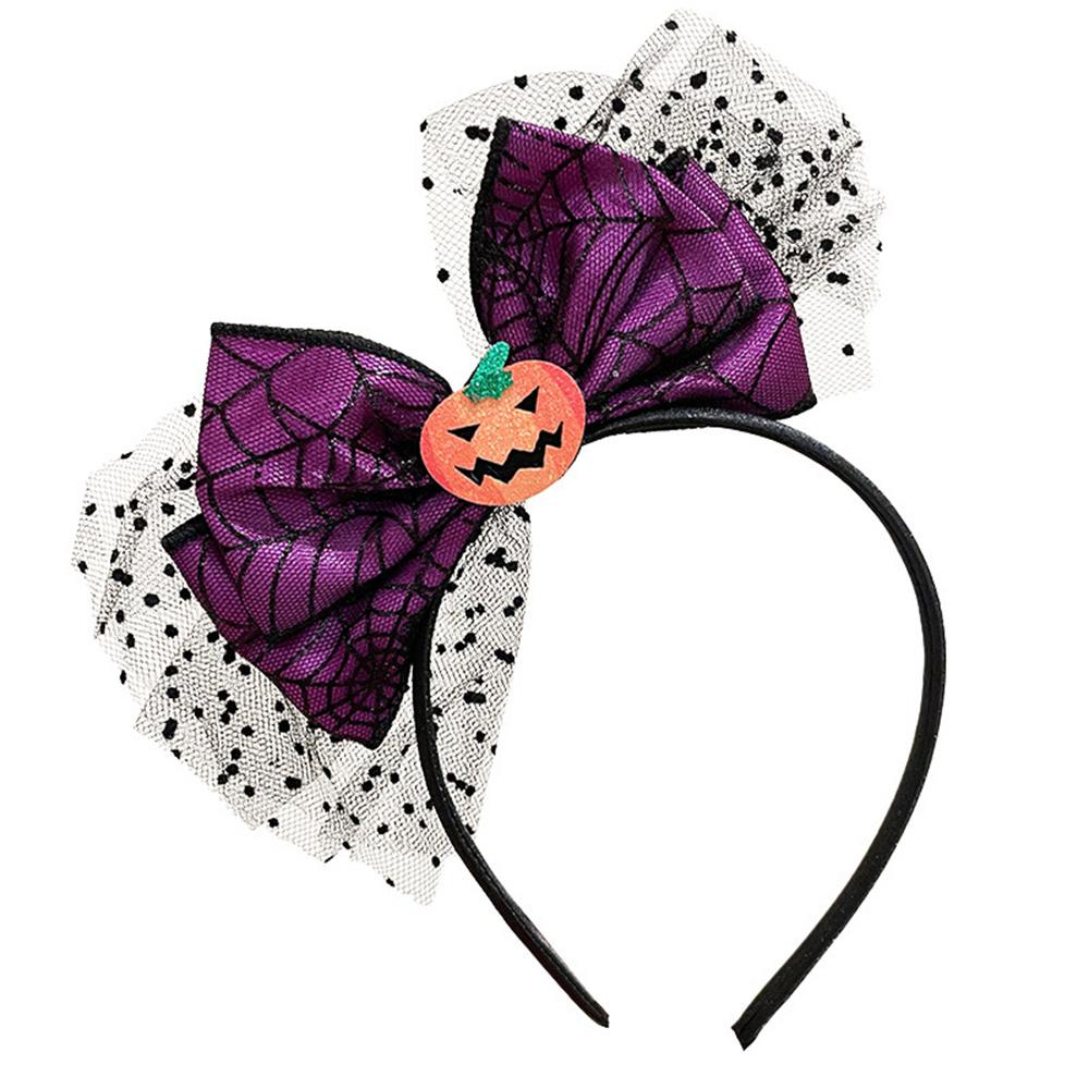Bow Festival Party Headband Children Funny Evil Pumpkin Headband Cute Hair Card Diablo Halloween Headwear