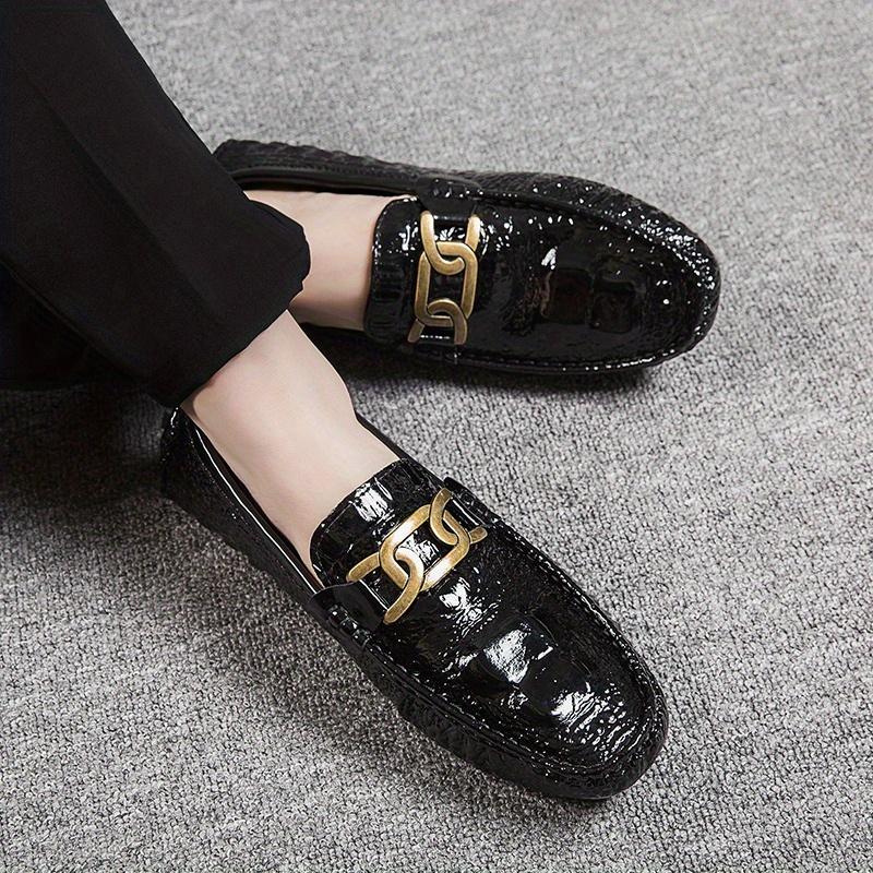 

Модные туфли-лоферы унисекс с тиснением под крокодила, легкие нескользящие туфли для вождения, весна и лето 37 чёрный