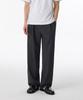 Seersucker One-Pleat Wide Elastic Pants [Gray]