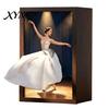 Creative Dress Design Tissue Box Walnut Wood Box, with Artistic Ballet Dancer Skirt Design, Multipurpose Paper Towel Holder for Home Decor Entryway