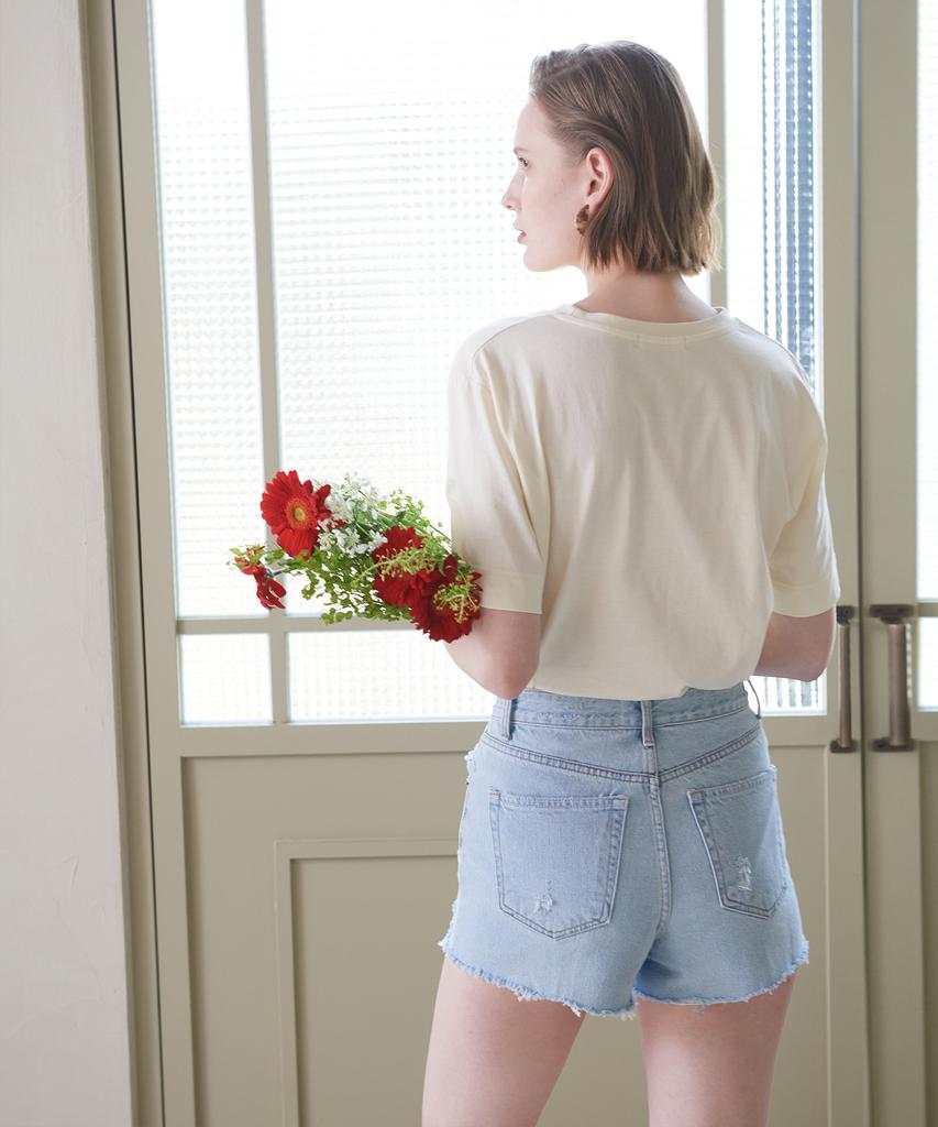 DIEPHOD Ds#3416_Shorts Vintage Réguliers Bleu Clair