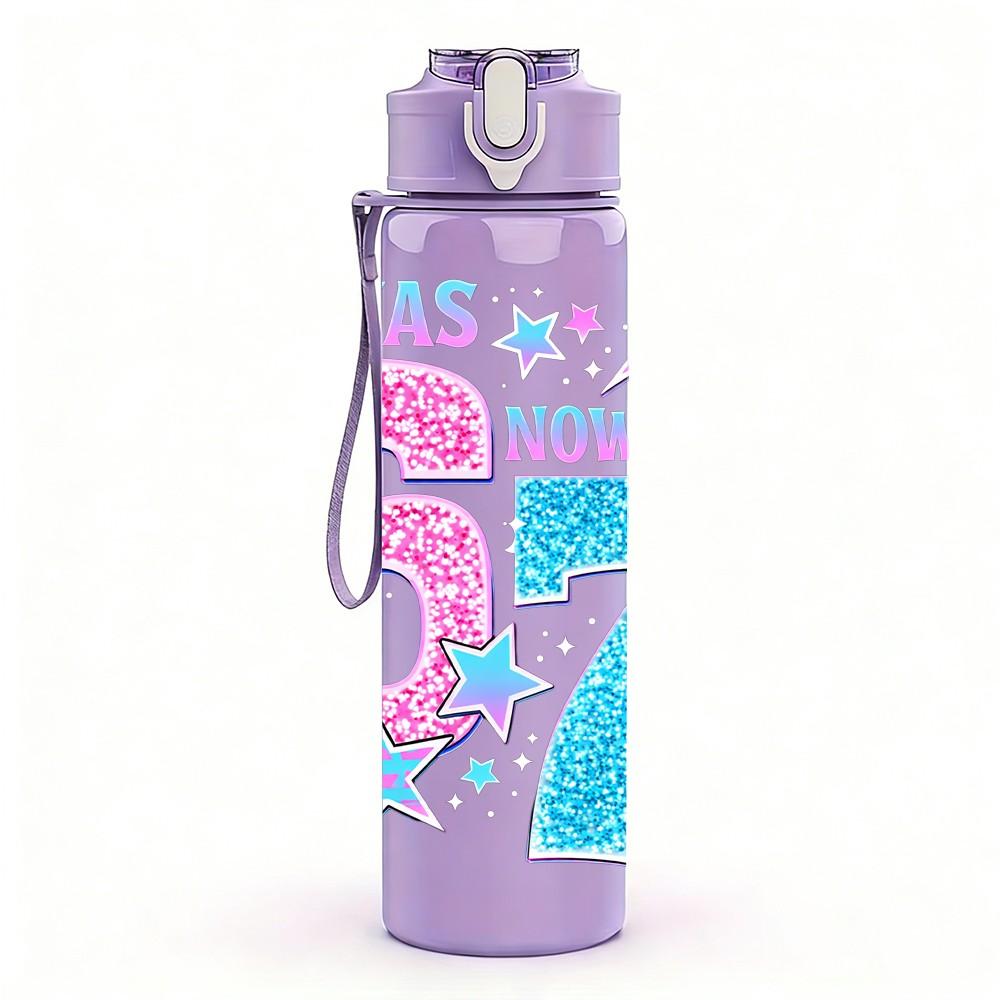 1PC I Was Made For Sixty Seven Number 750ml Color Plastic Sports Water Bottle Leakproof Flip Straw Lid Suitable for Sports Office Home Use