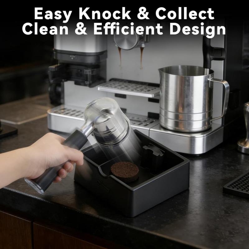 Coffee Knock Box Minimalist Coffee Knock Box Silicone Waste Grounds Bin Tamper Holder for Espresso Accessories