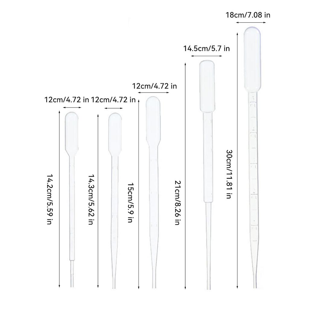 1ml 2ml 3ml 5ml 100Pcs/Lot Laboratory Pipette Plastic Disposable Graduated Container Liquid Dropper Equipment Straw Makeup Tools