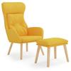 Relax Armchair with Footstool Mustard Yellow Fabric