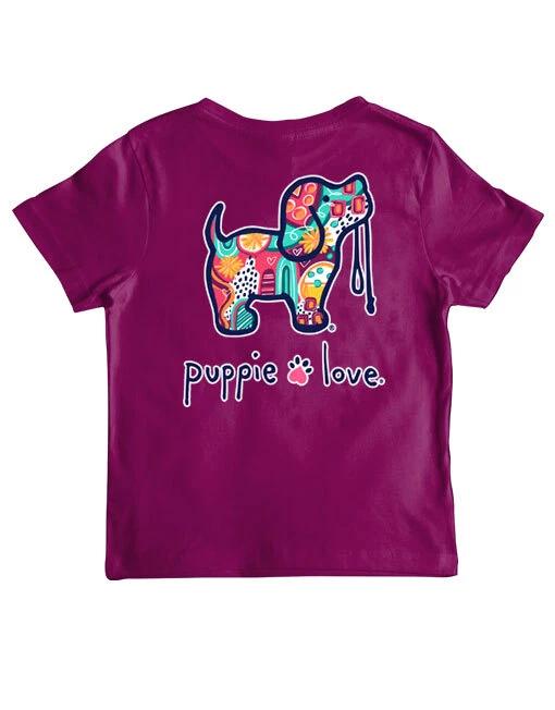 New PUPPIE LOVE ABSTRACT PATTERN T Shirt PUP S