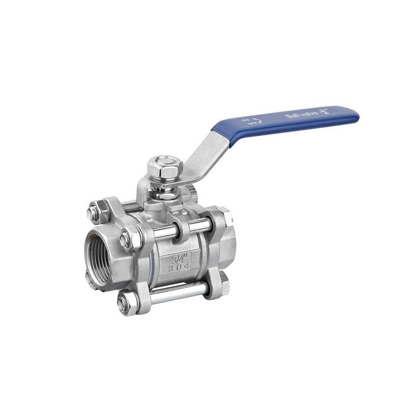 316 Stainless Steel 3-Piece Ball Valve, Internal Thread, Screw Port, 1-Inch, 2-Inch