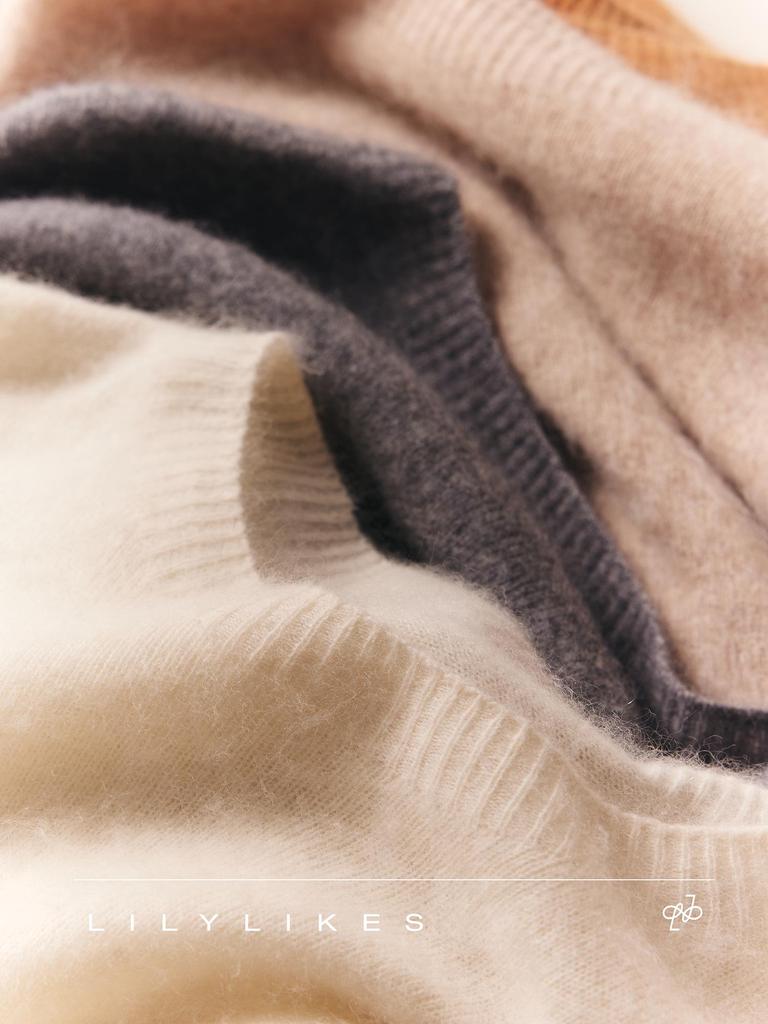 High-End Mulberry Silk Cashmere Brushed Knitwear - Quiet Luxury Style