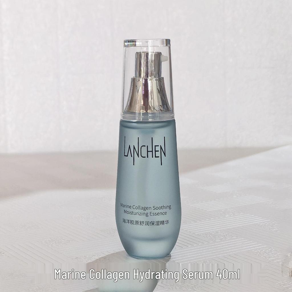 Lanxiu Marine Collagen Soothing Lotion & Cream Set: Face Serum, Hydrating & Nourishing Skincare.