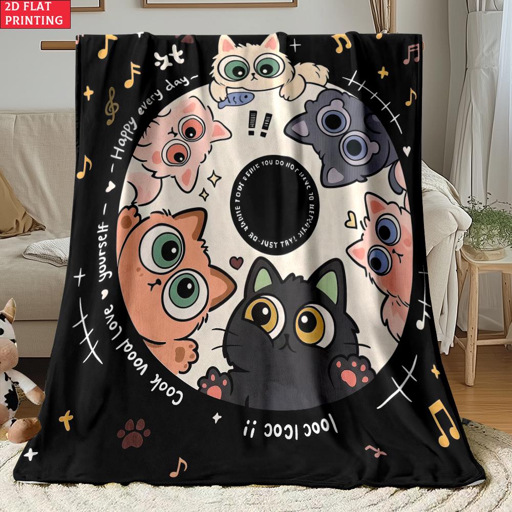 Animal Flannel Thin Blanket Custom Blanket Picnic Bed Sofa Blankets Family Bedroom Children's Room Napping Blankets Fluffy