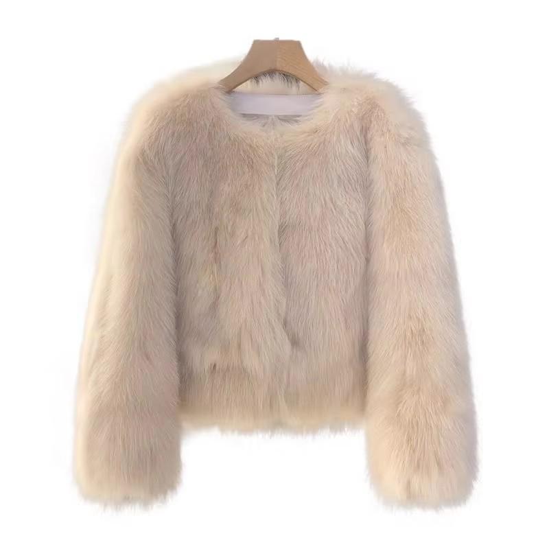 2025 Winter Fashion Fluffy Faux Fox Fur Women's Coat - Sexy, Sustainable, European & American Style