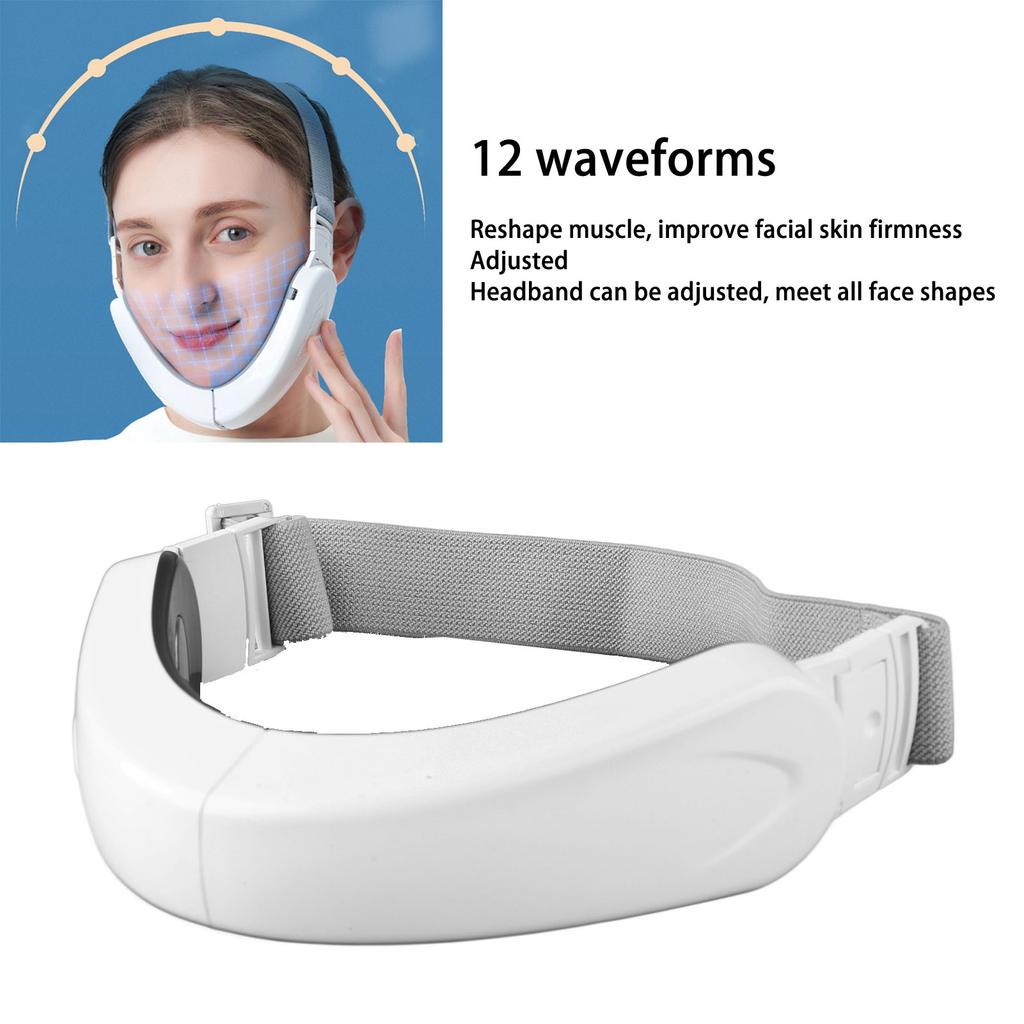 V-Gesichtsmaschine, weißes elektrisches Mikrostrom-Aufladegerät, intelligentes Facelift-Gerät für Doppelkinn