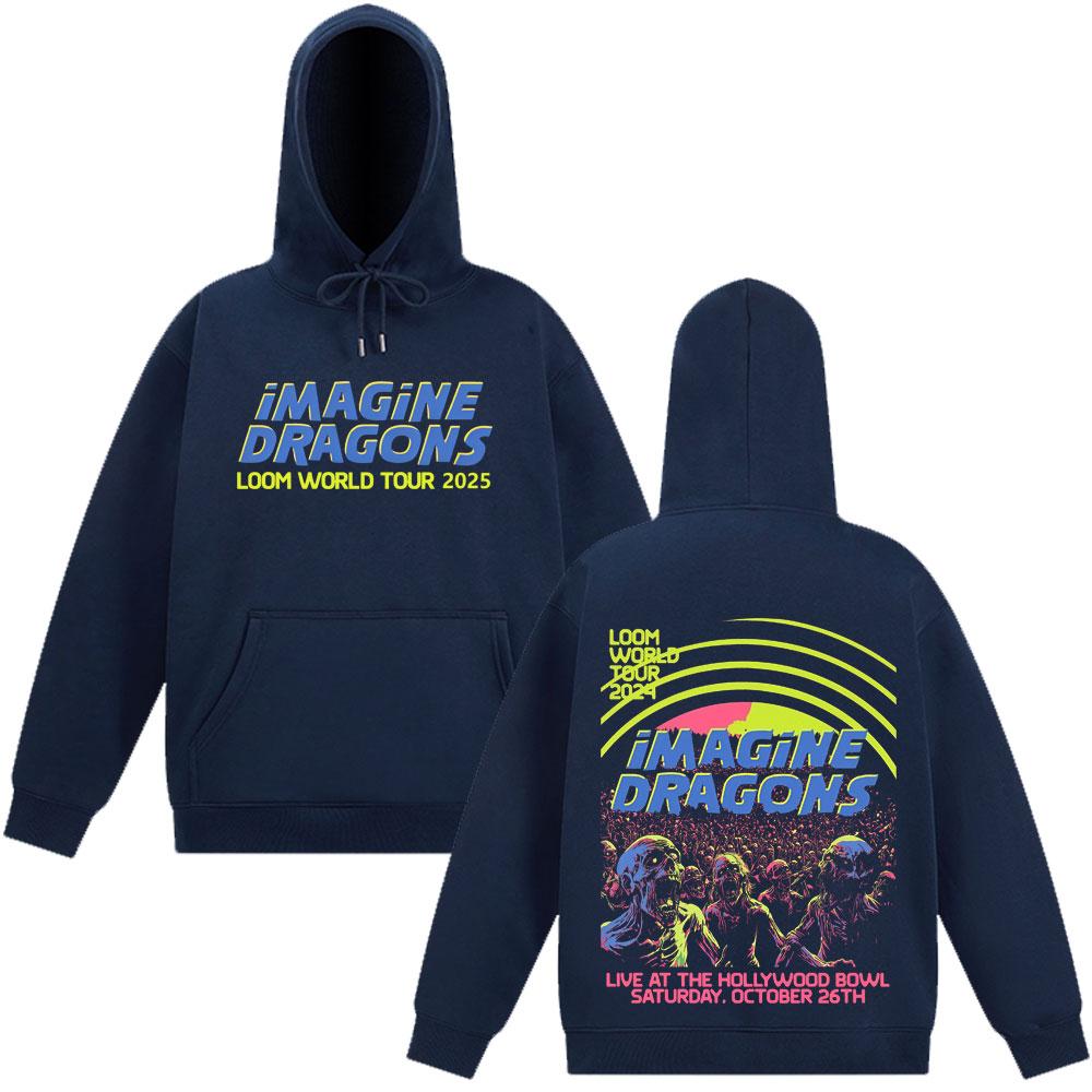 Imagine Dragons Band Loom Welttournee 2025 Herren Damen Gothic Rock Sweatshirt Langarmmode Freizeit-Trainingsanzug Oberteile