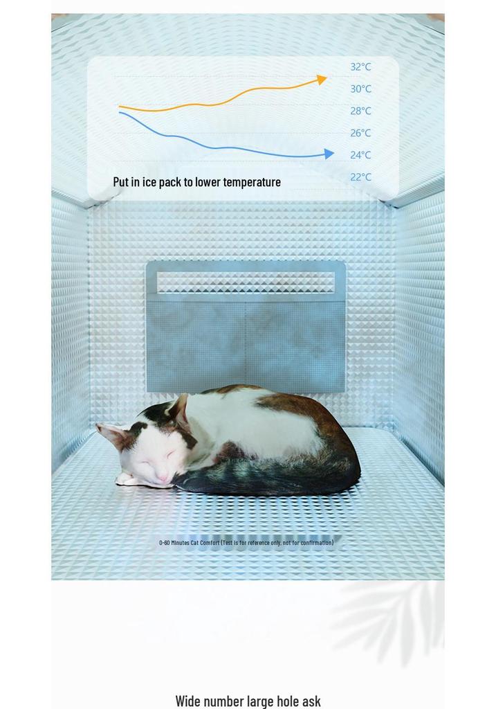Universal Large Pet Cooling Cabin: Fully Enclosed Air-Conditioned Ice Bed for Cats and Dogs