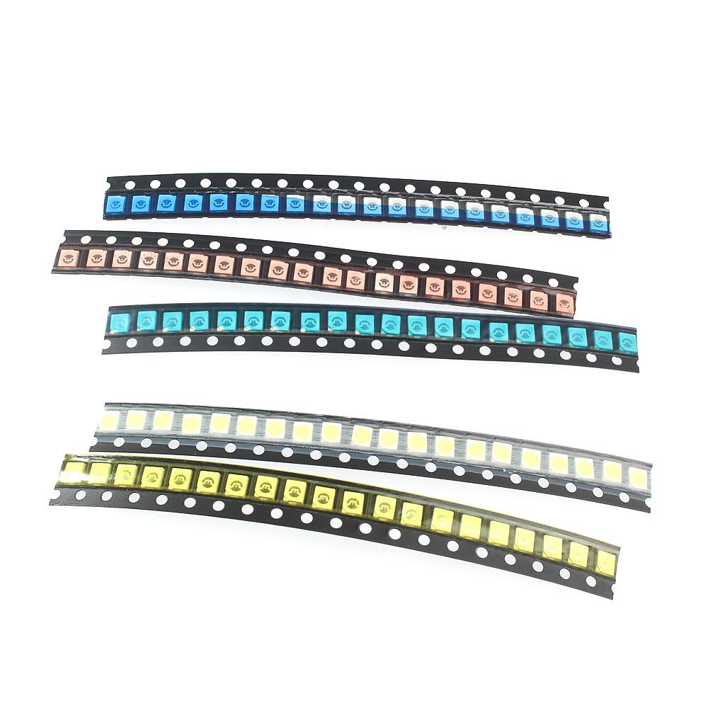 5 Farben*20 Stück 5050 SMD LED Sortimentskit, Weiß Rot Gelb Grün 5050 Dioden Elektronische Bauelemente Set Packung