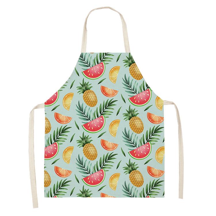 

Фруктовый хлопковый льняной фартук с вишневым оранжевым лимонным принтом, кухонный женский нагрудник на талии для выпечки, короткий сарафан без рукавов для домашней кулинарии 47x38cm