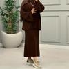 2025 Spring Women's Fashion: Loose Wide Sleeve Sweater & Midi Skirt Set