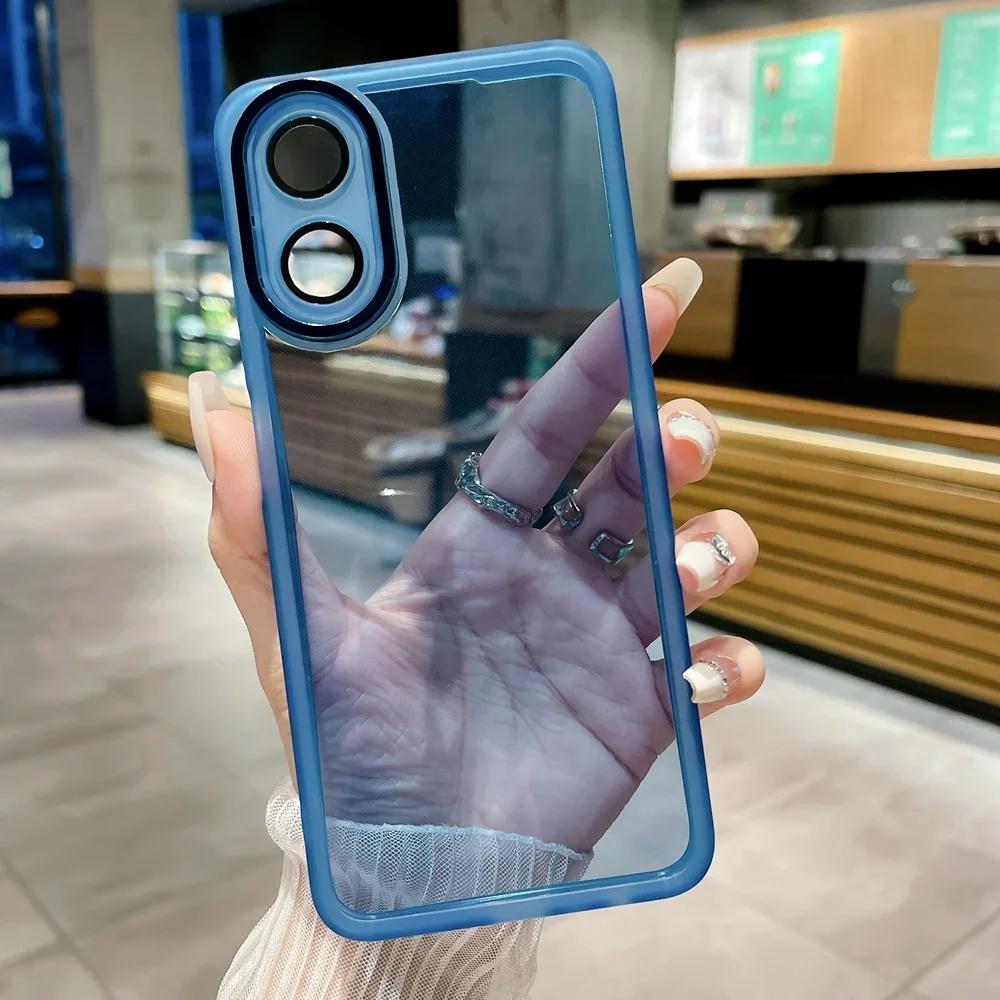 Case for Vivo Y36 Y16 Y18 Y28 Y33S Y22 Y22S  Y35 Y21  Y02 V27E V23E With Camera Lens Protector Transparent Phone Cover Carcasa