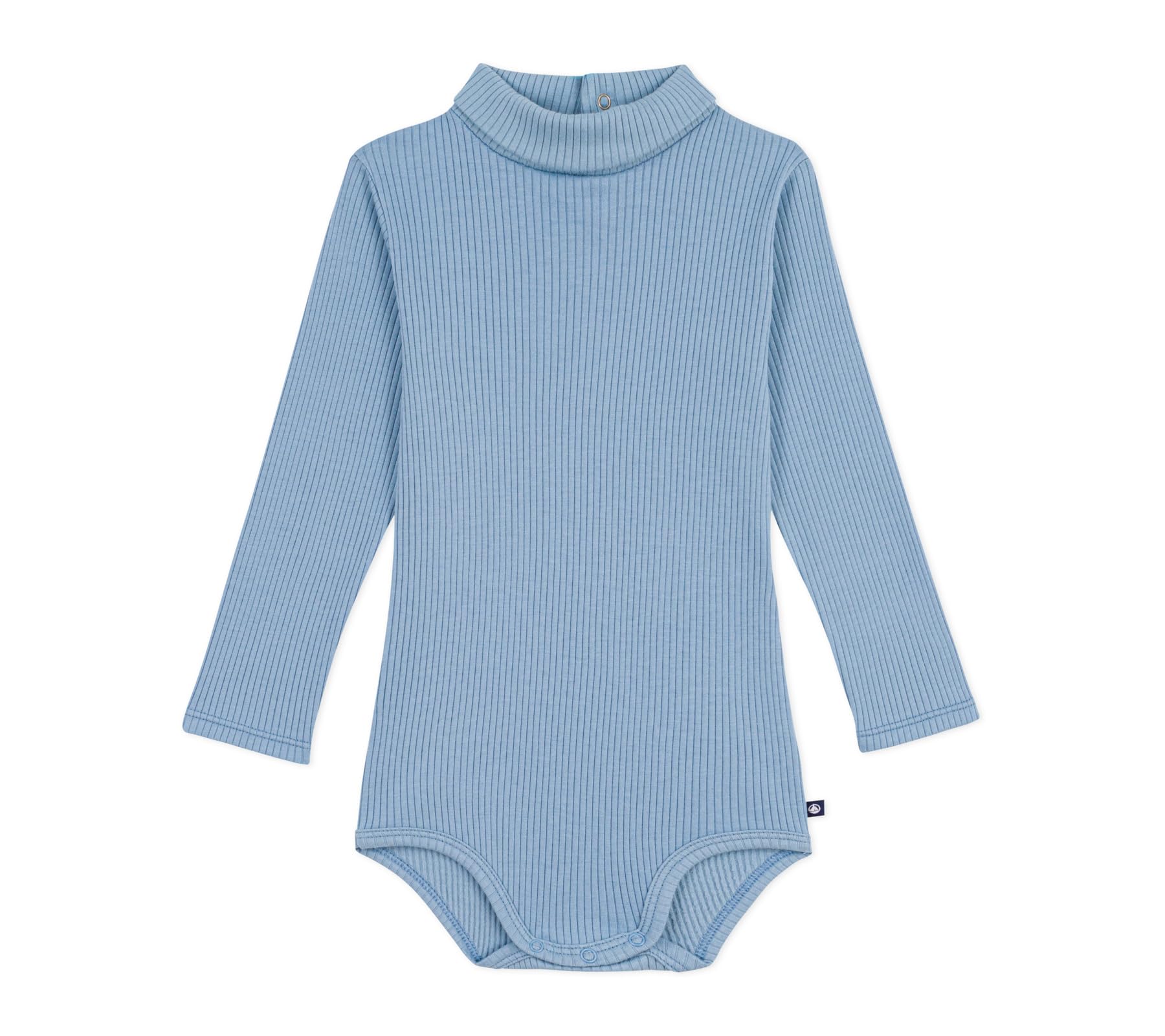 

Petit Bateau Collared Long Sleeve Bodysuit A0E99 Light Blue 24 Months 86cm