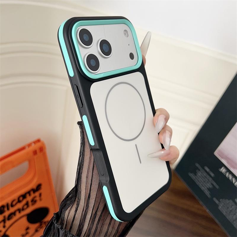 Luxury Matte Magnetic For Magsafe Case for iPhone 17 Air 16 E 15 14 13 12 11 Pro Max Plus Contrast Color Bumper Shockproof Cover