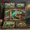Chameleon Collection 2D Flat Pattern Flannel Blanket, High Quality All Seasons, Home Decor, Warmth and Comfort, Perfect for Christmas Gifts.