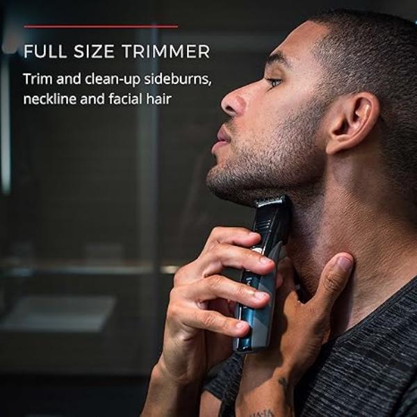 Herren Bartschneider Pflege-Set Haarschneider Schnurrbartschneider Körperrasierer für Nase Ohr Gesichtshaar Kabellos Wasserdicht 6 in 1.