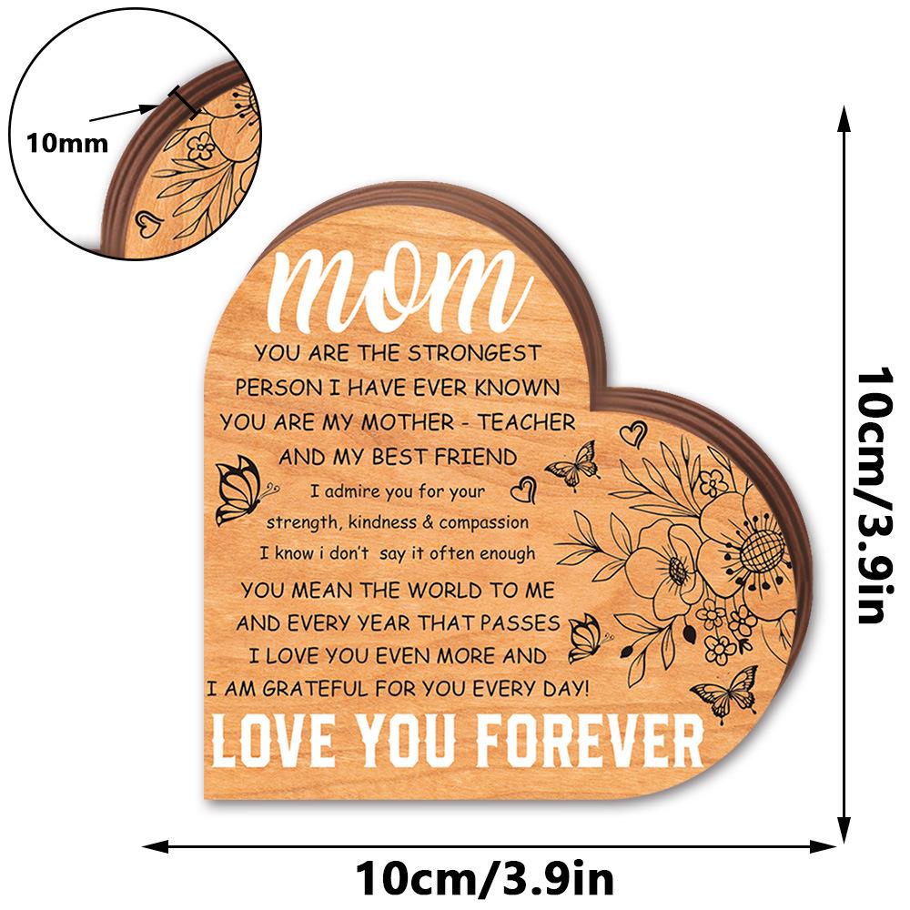 MZ1021-1031 Mother's Day Heart Wooden Desktop Ornament