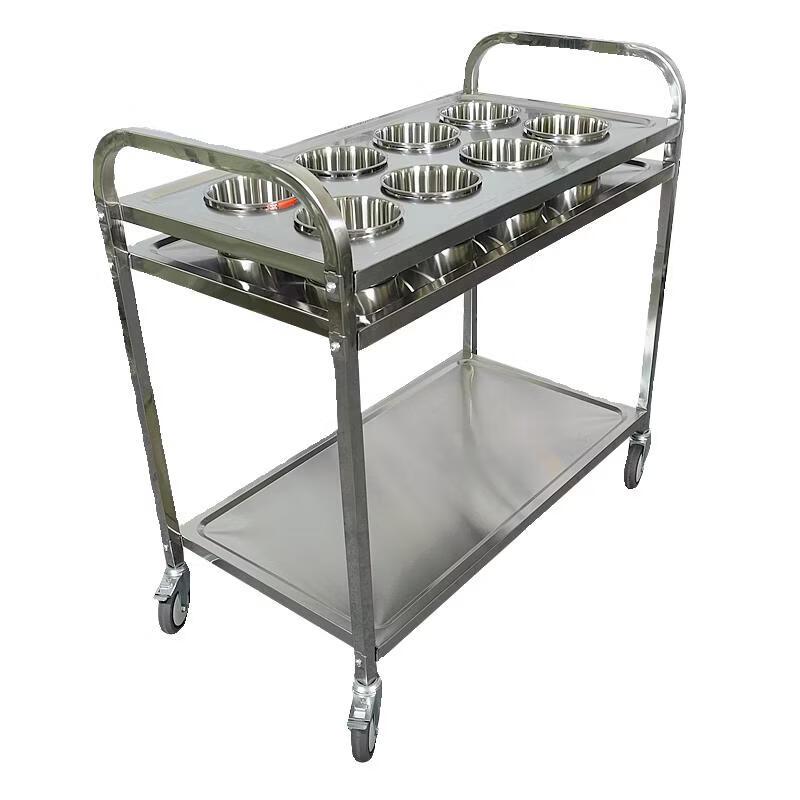 ZLIII 2-Tier Stainless Steel Mobile Seasoning Cart