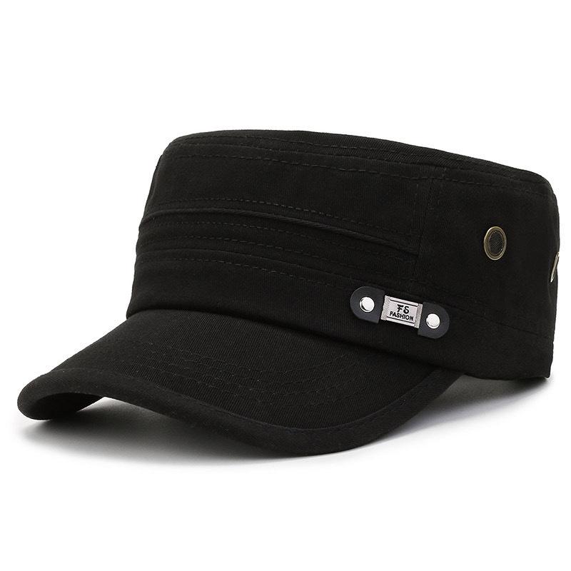 Men's Casual Military-Style Sun Hat for Spring/Autumn with Short Brim