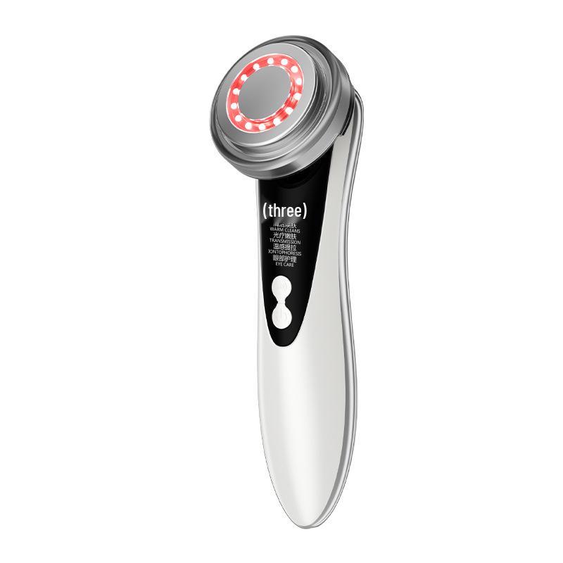 Ultrasonic Electronic Facial Beauty Device with Red & Blue Light Therapy