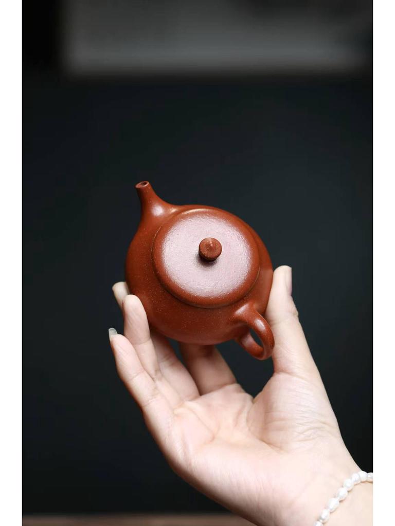 80cc Authentic Yixing Zisha Teapot, Red Jiangpo Coarse Sand, Small Capacity Kung Fu Tea Pot for One Person